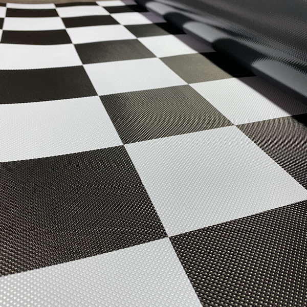 塩化ビニールマット 小ピラ 市松模様 白黒 厚み0 9mmｘ幅92cmｘ長さ10m 巻き 業務用ビニールシート ビニールマット通販 ダブルベイ本店